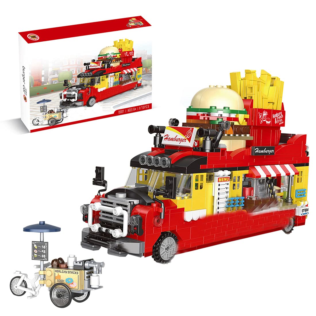 613bg9hNcES.jpg لگو ماشین همبرگر برند Building Blocks کد 19007 - Image 1