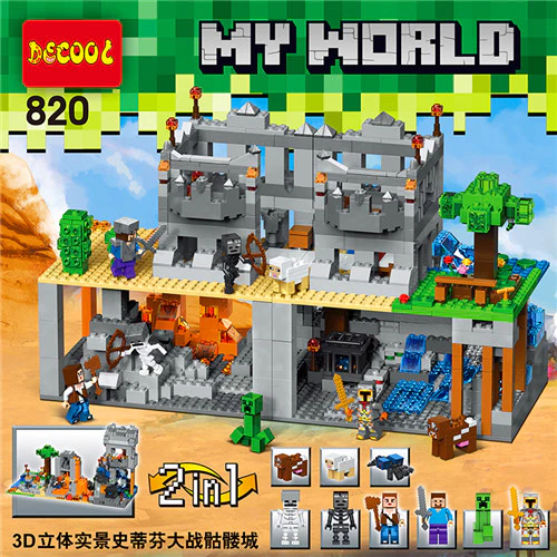 d188cff0-e560-4cb5-b9af-052ff22a5fa4.webp لگو 2in1 شهر ماینکرافت مدل MY WORLD برند JISI کد 820 - Image 1