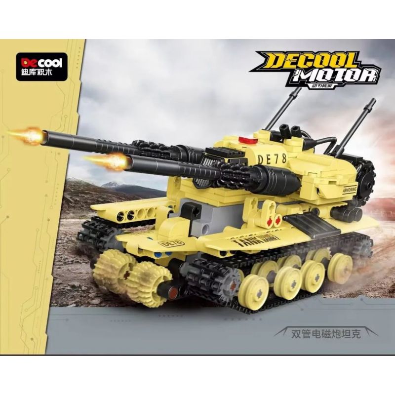 decool-3906-jisi-3906-xe-tang-railgun-doi-4.jpg لگو تانک نظامی کنترلی مدل DECOOL MOTOR برند DECOOL کد 3906 - Image 1