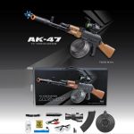 تفنگ اسباب بازی تیر ژله ای مدل دو مدل خشاب شارژی کد AK-47